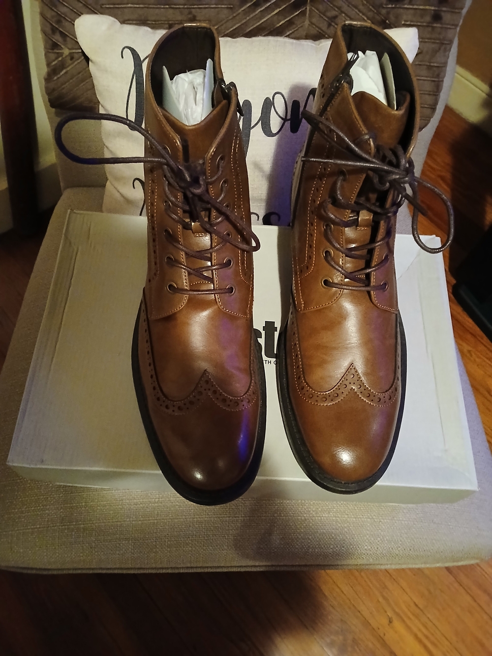 Unlisted Men's Brown Leather Chukka Wingtip Boots